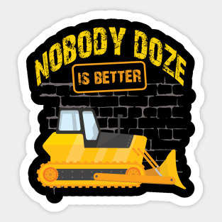 Funny Excavator and Construction Worker Heavy Equipment Sticker